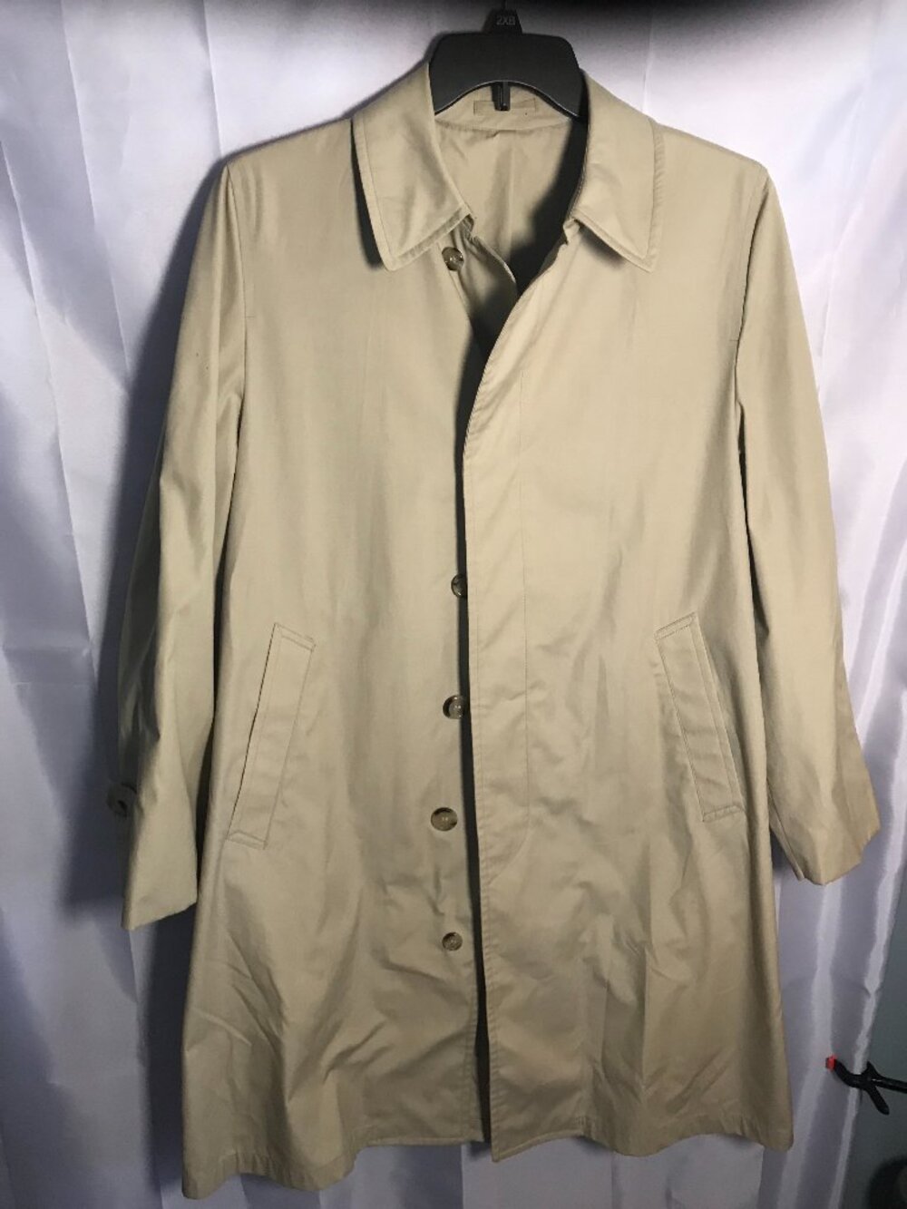 Vintage London Fog Men’s Raincoat Trench Coat Tan Khaki Size 38 Regular